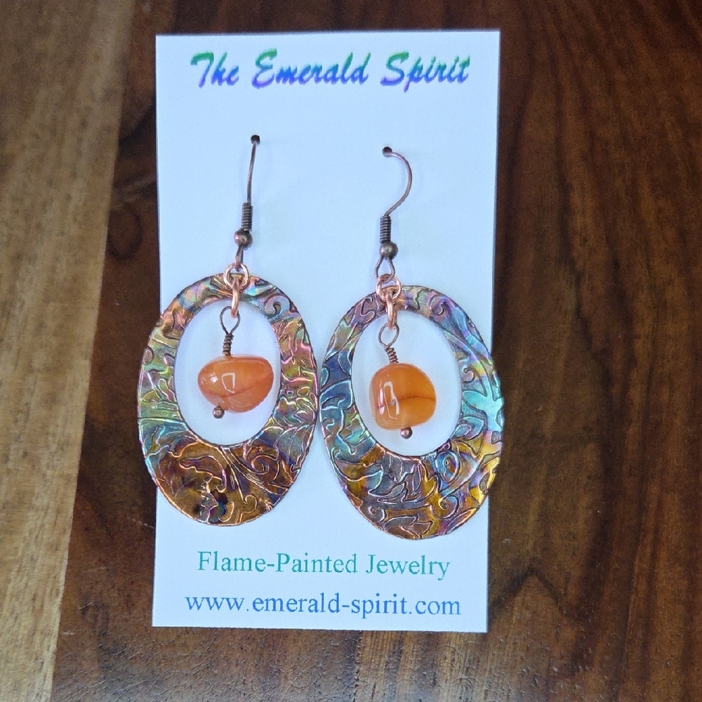 Flame Painted Multi Colored Earrings